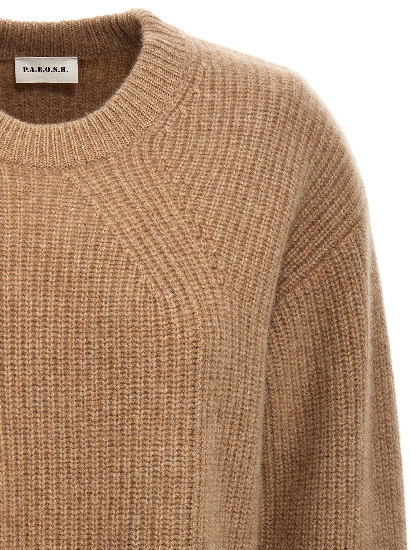 P.A.R.O.S.H. Soft Ribbed Cashmere Crewneck Sweater