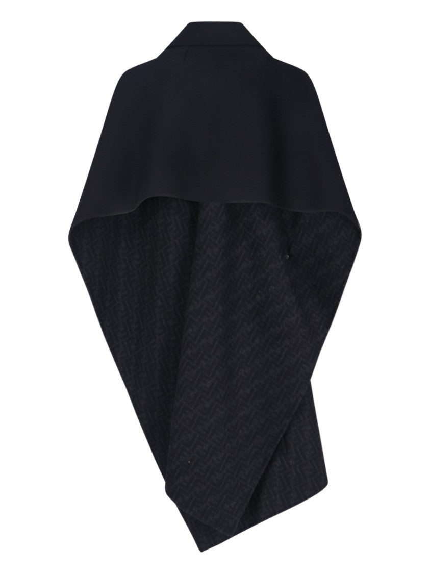 Fendi “Ff” Wool Cape – Black