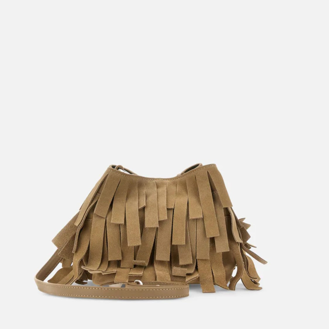 Hogan Brown Fringed Suede Shoulder Bag