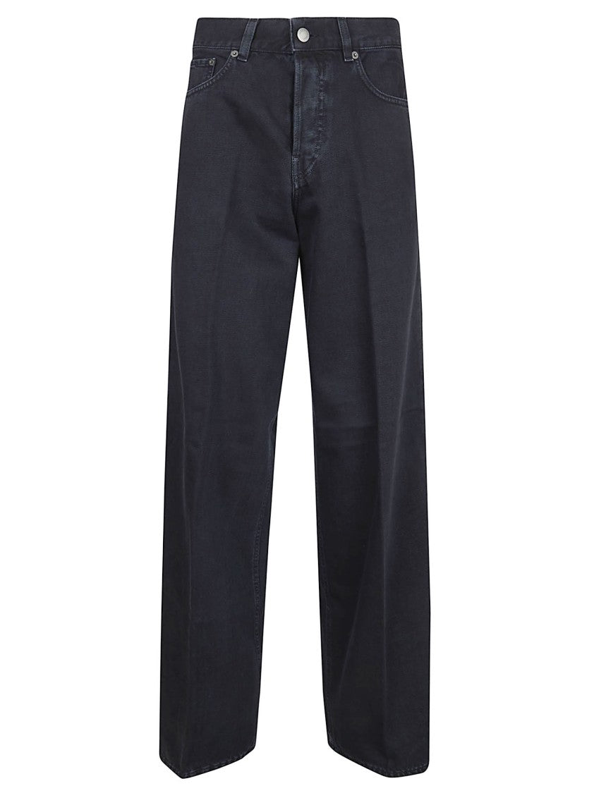Haikure Boyfriend Fit Black Denim Trousers With Relaxed Waist