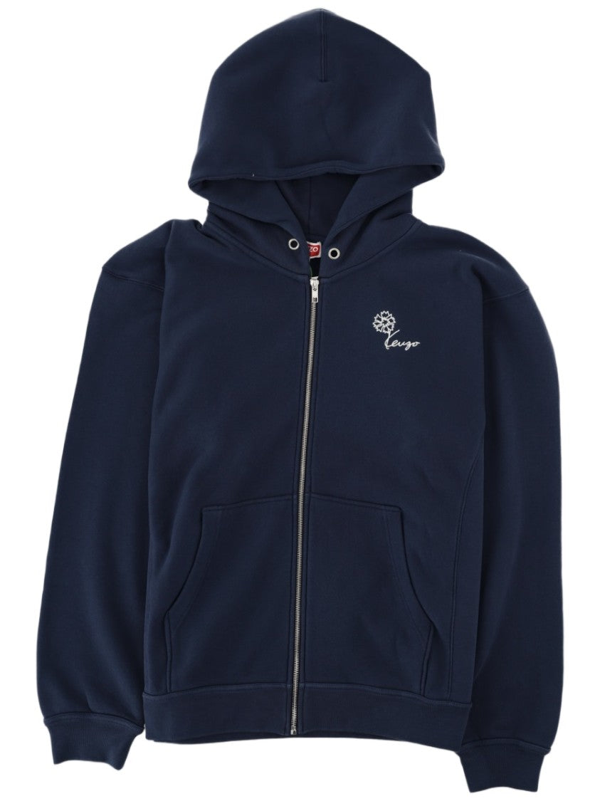 Kenzo Kenzo Tulip Floral Art Full-Zip Cotton Hoodie