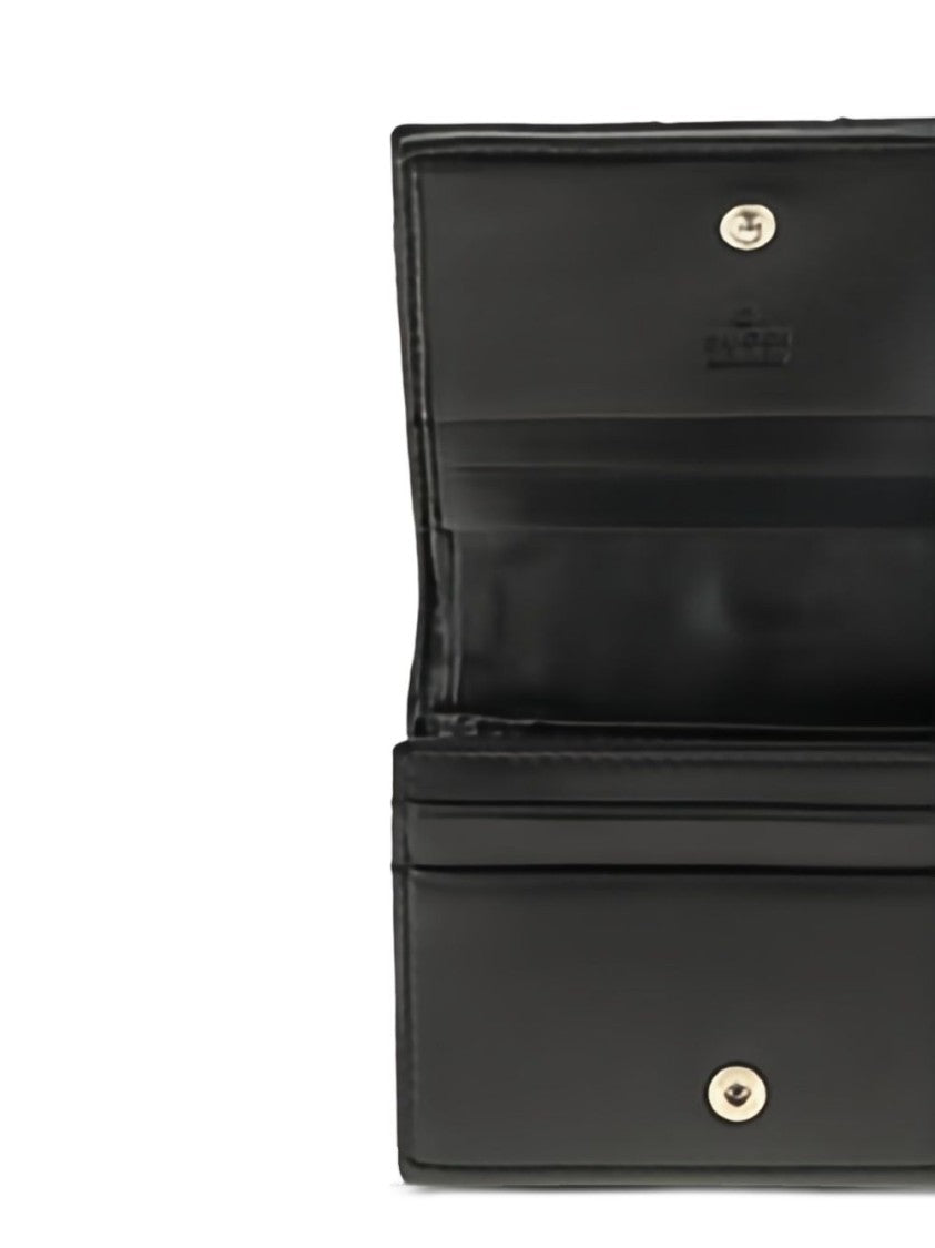 Gucci Black Chevron-Quilted Lamb Leather Wallet