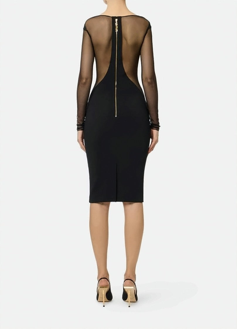 Elisabetta Franchi Lightweight Crepe Cut Out Midi Dress