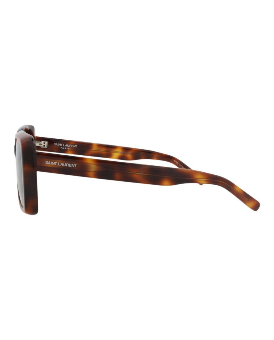 Saint Laurent Tortoiseshell Acetate Square-Frame Sunglasses