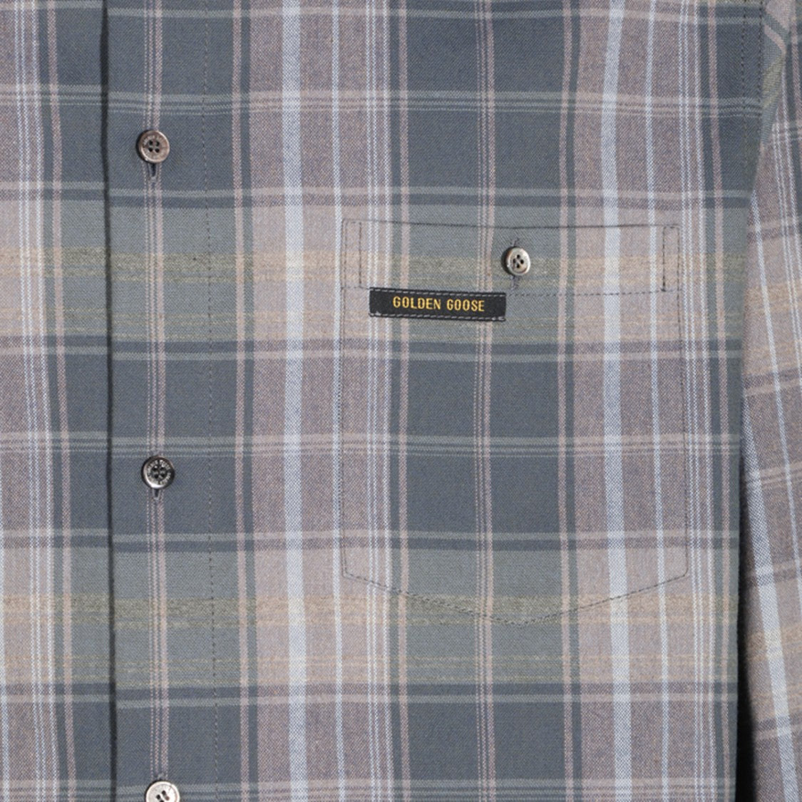 Golden Goose Plaid Chest Pockets Relaxed Casual Shirt