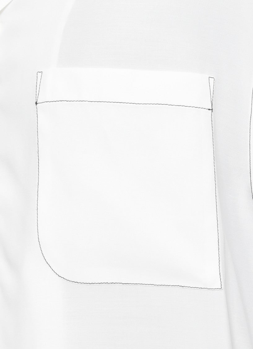 Lanvin White Rayon Rear Print Shirt
