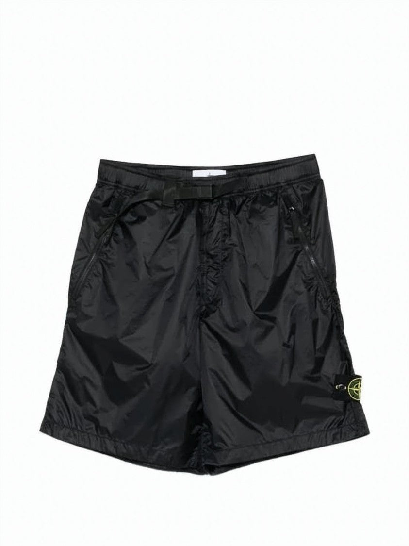 Stone Island Lightweight Polyamide Shorts With Distinctive Logo Patch