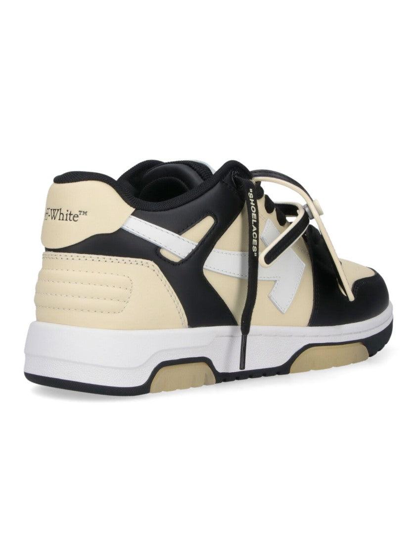 Off-White Glow-In-The-Dark Leather Sneakers With Iconic Logo Details