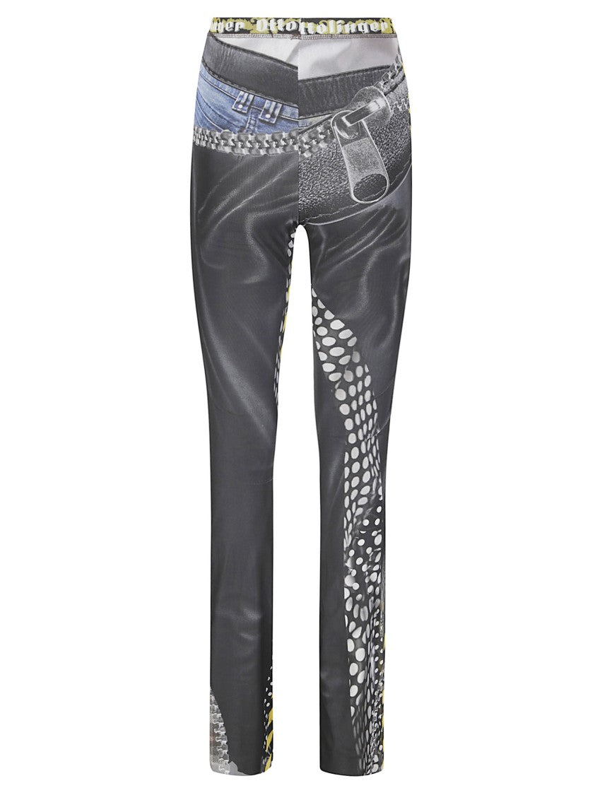 Ottolinger Fitted Mesh Trousers With Abstract Printed Pattern