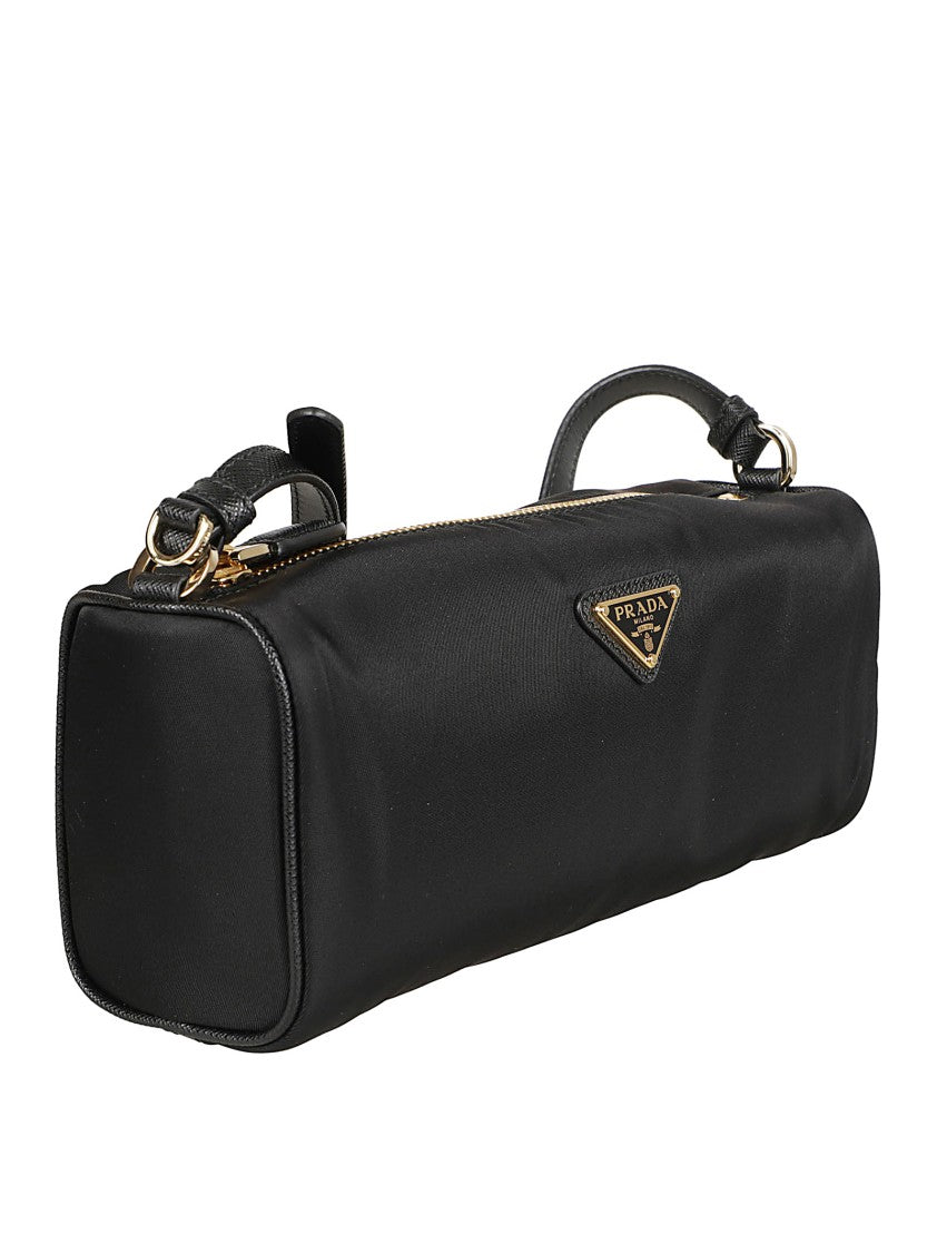 Prada Sleek Rectangular Bag With Enamel Triangle Logo