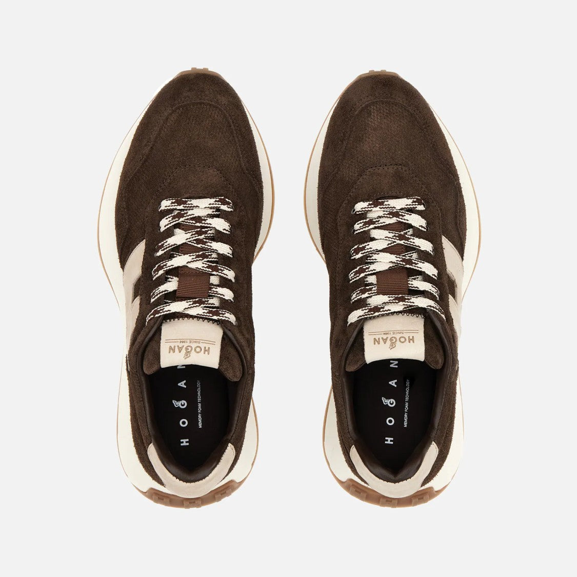 Hogan Rich Brown Suede Chunky Low-Top Sneakers
