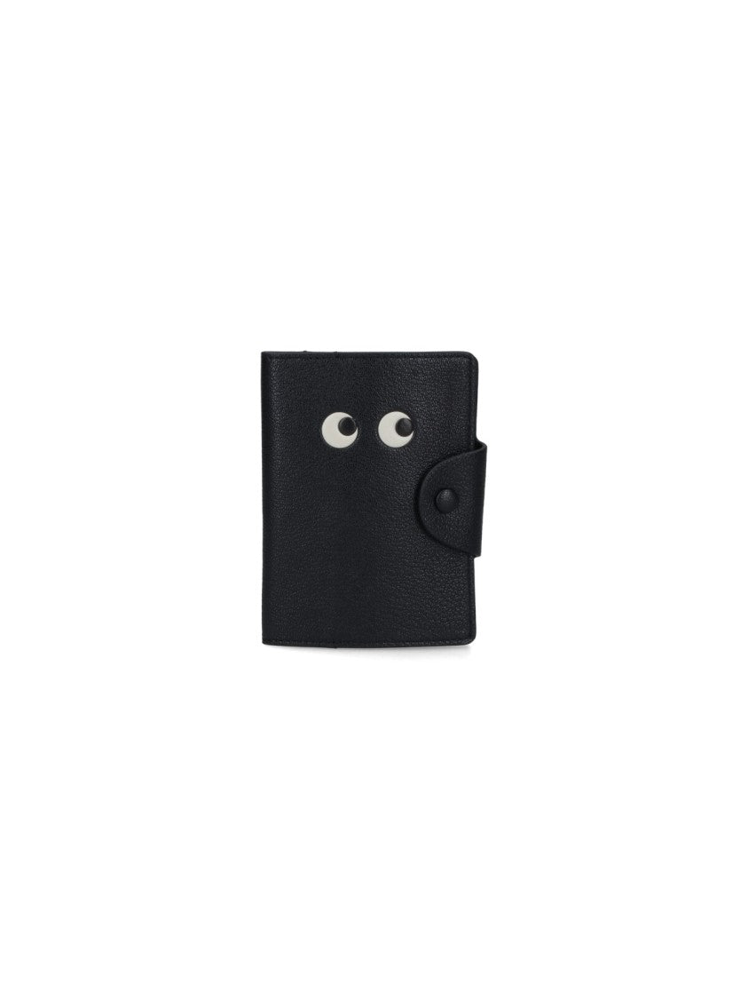 Anya Hindmarch Black Eyes Goat Leather Passport Holder