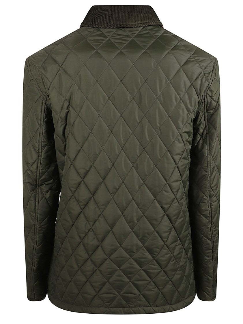 Burberry Dark Green Diamond Quilting Corduroy Jacket