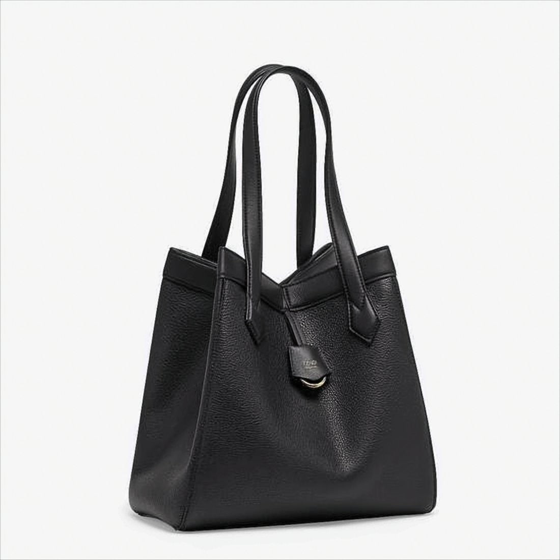 Fendi Structured Black Calf Leather Shoulder Bag