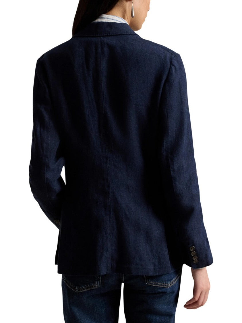 Polo Ralph Lauren Tailored Linen Blazer With Notched Lapel And Flap Pockets
