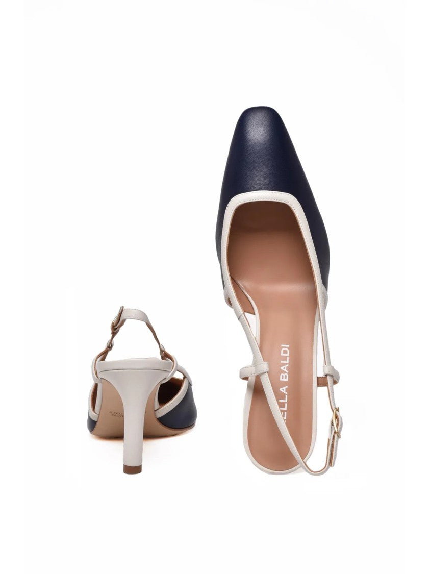 Lella Baldi Blue Leather Chanel Pump