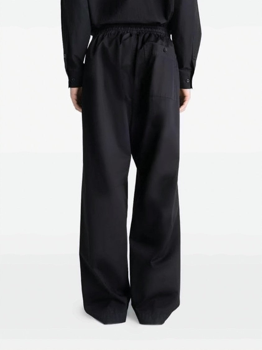 Lemaire Wide-Leg Black Trousers With Adjustable Drawstring