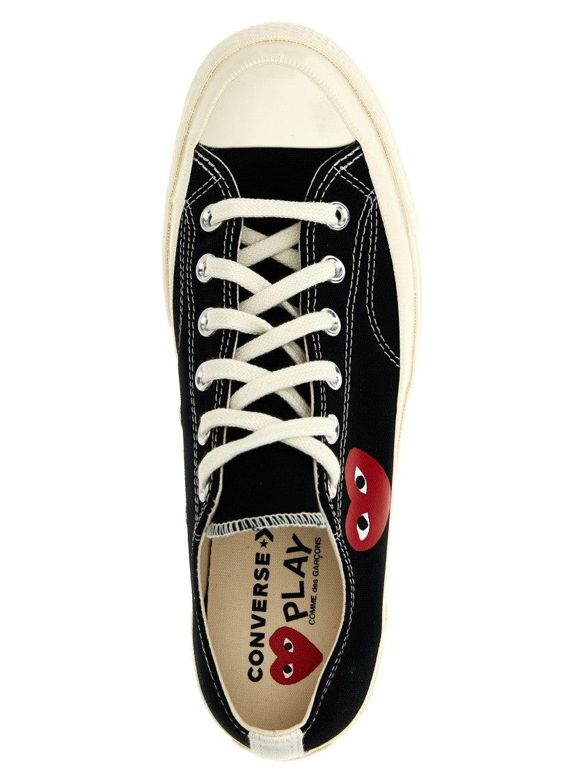Comme Des Garçons Canvas Sneakers With Contrast Heart Print