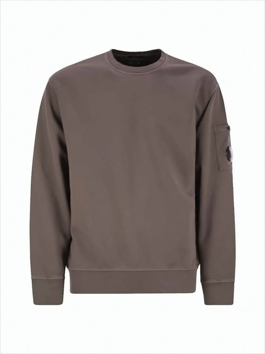C.P. Company Long-Sleeve Minimalist Cotton Sweatshirt With Distinctive Lens Detail