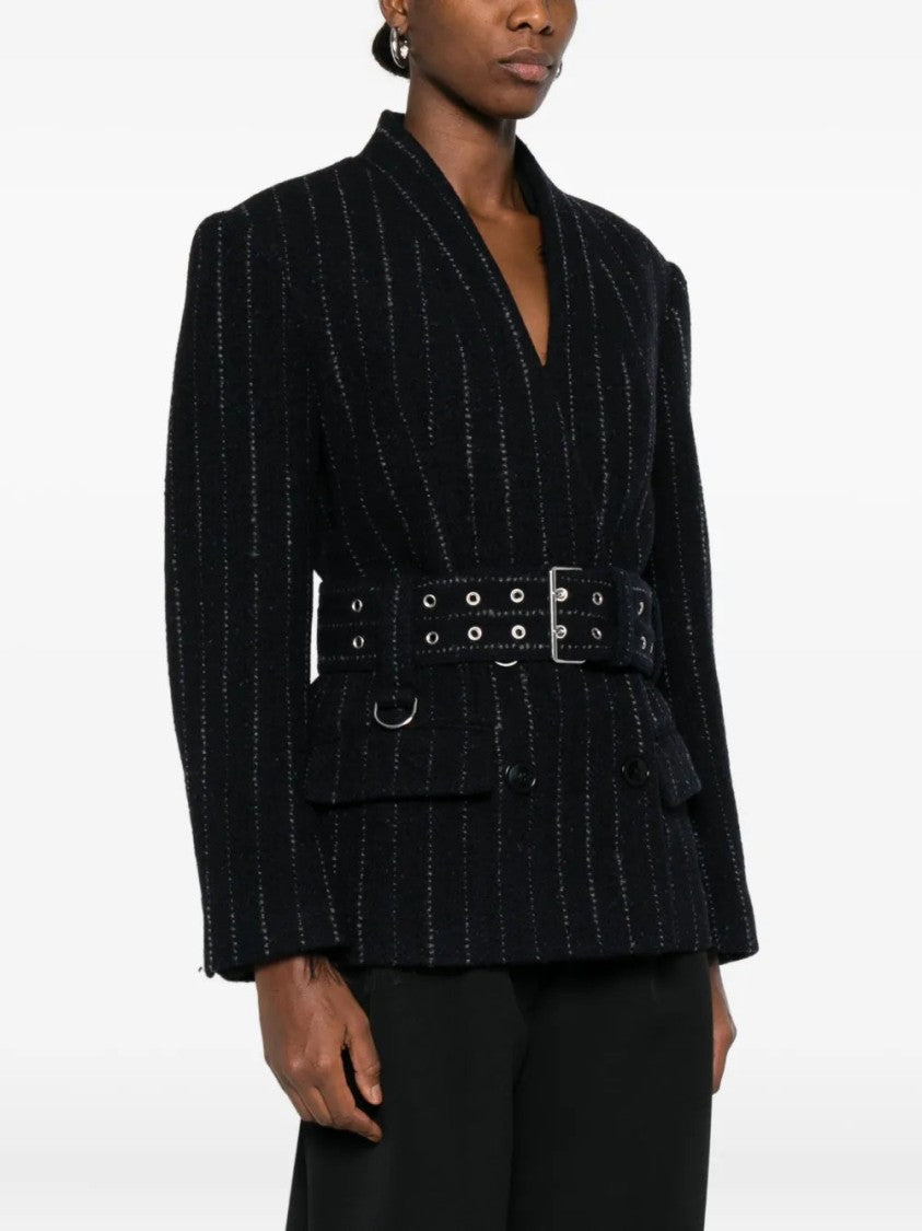 Isabel Marant Pinstripe Belted Blazer