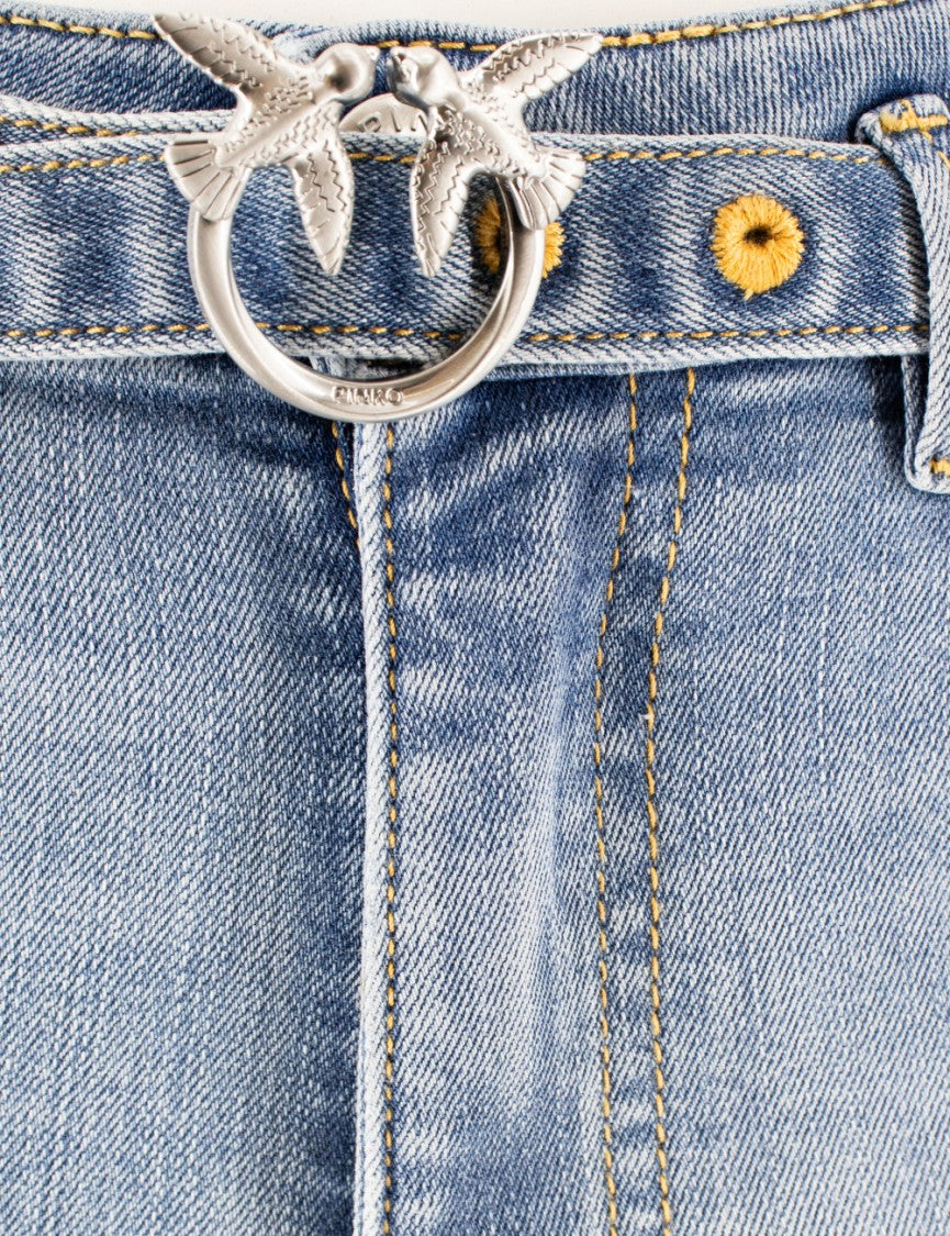 Pinko High-Waisted Flared Five Pocket Jeans