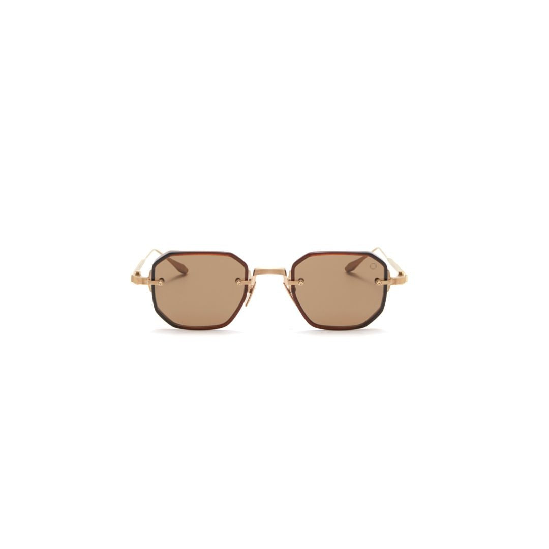 Akoni Aks-307 Geometric Octagonal Sunglasses With Gold Accents