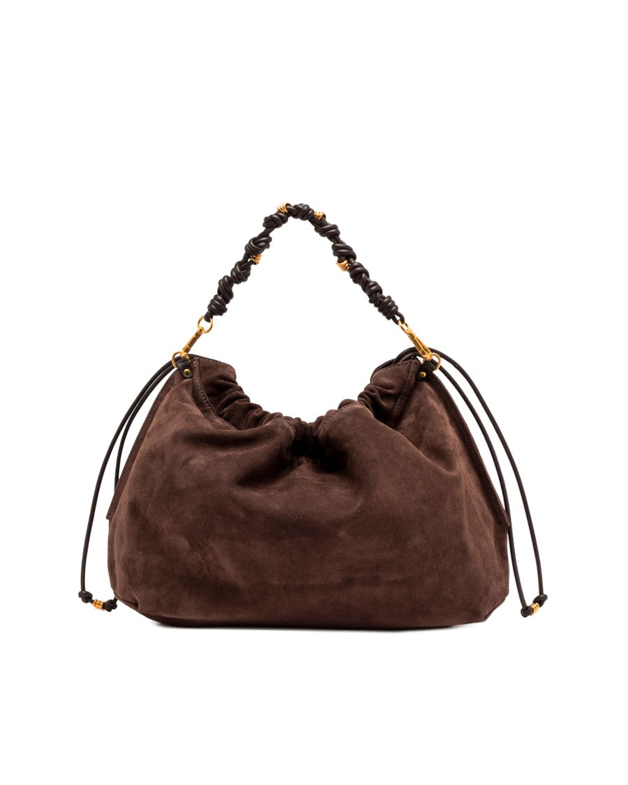 Gianni Chiarini Moka Morgana Suede Shoulder Bag