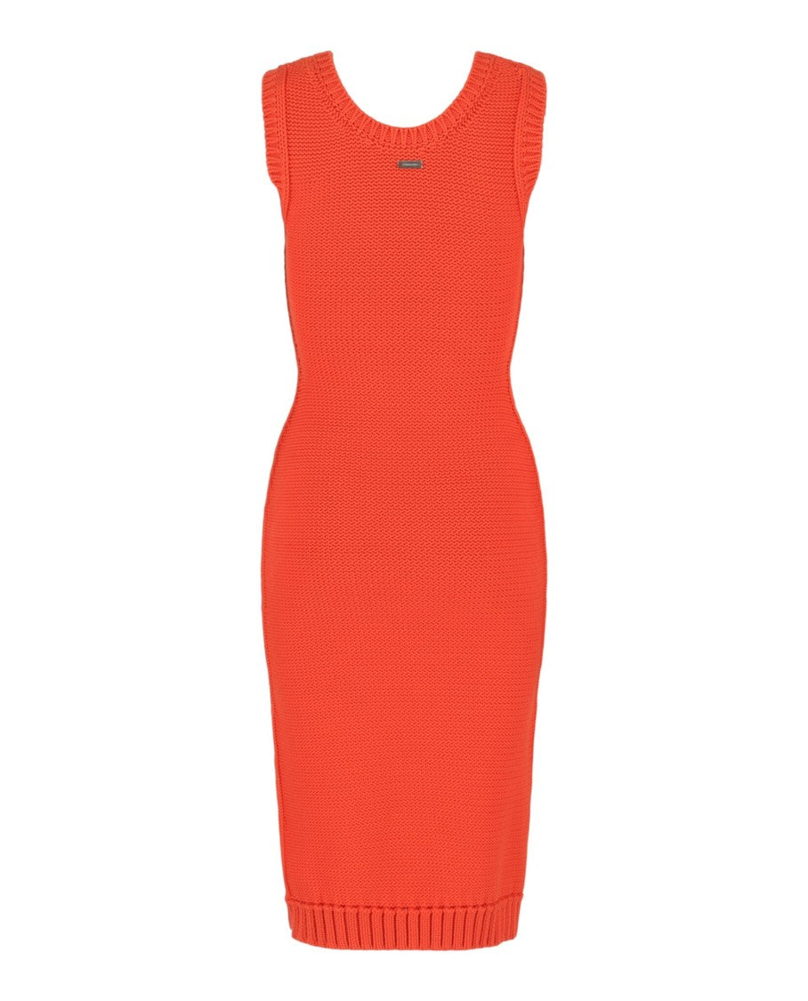 Ferragamo Sleeveless Midi Ribbed Dress