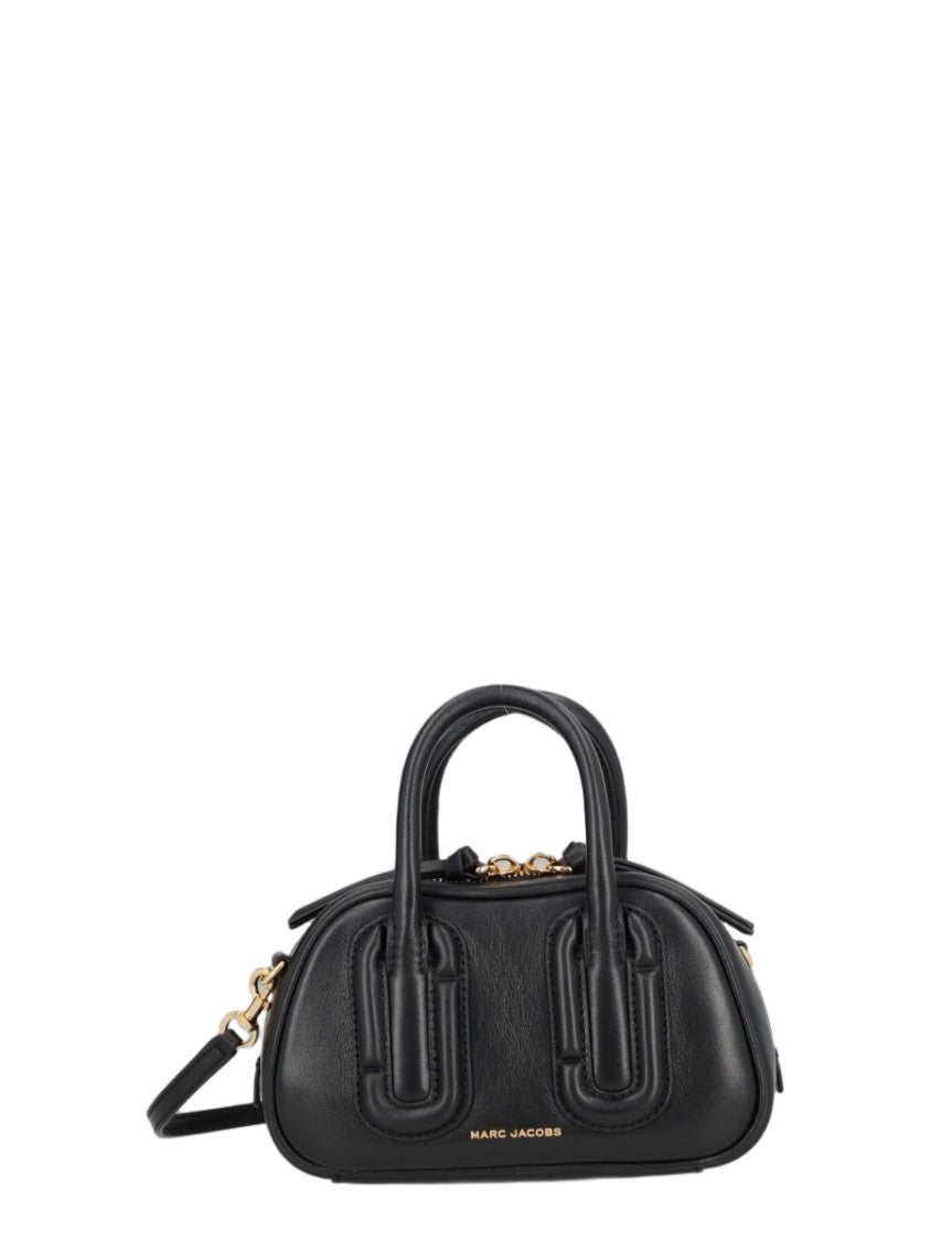 Marc Jacobs Black Padded Gold Hardware Rounded Shoulder Bag