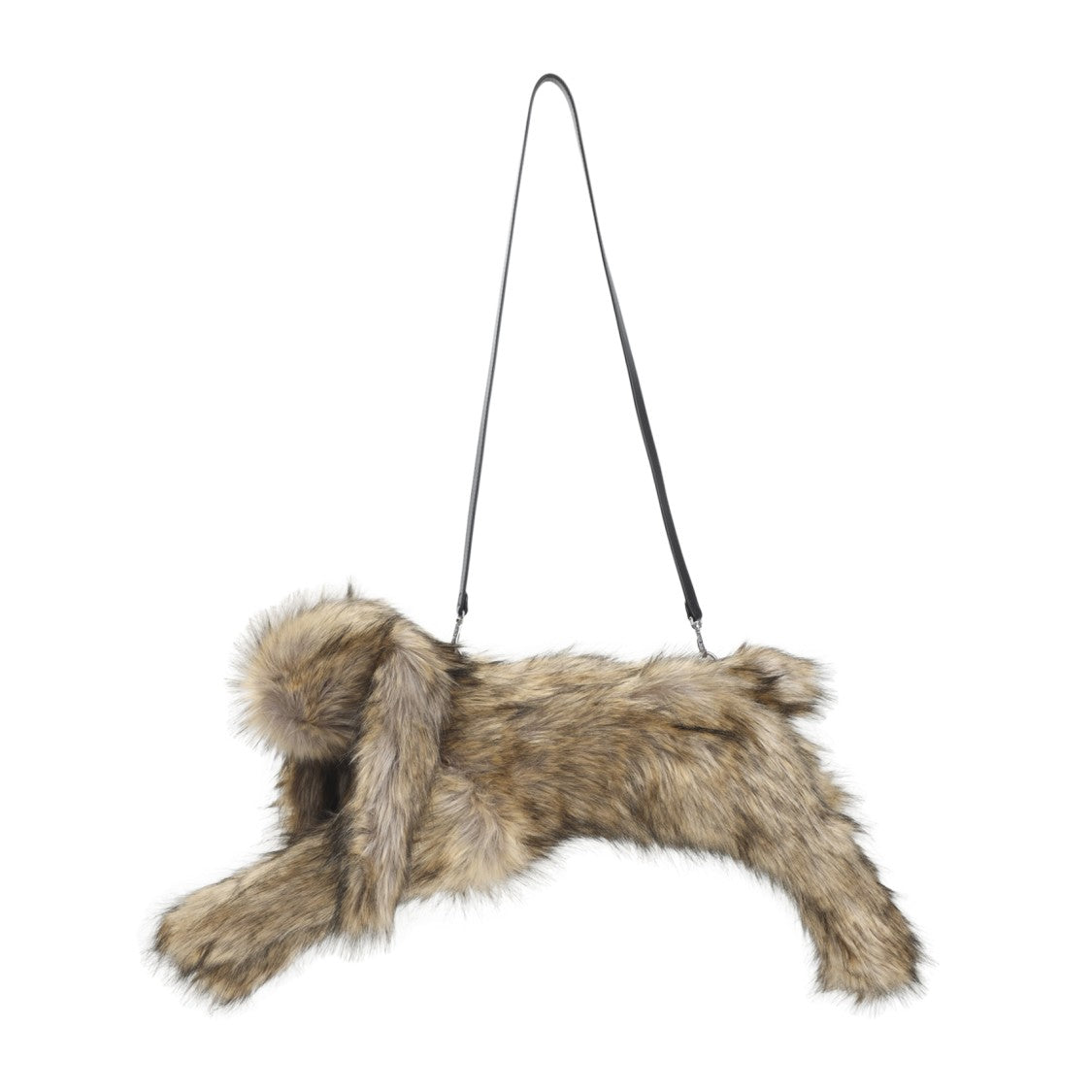 Simone Rocha Textured Faux Fur Dog-Shaped Shoulder Bag