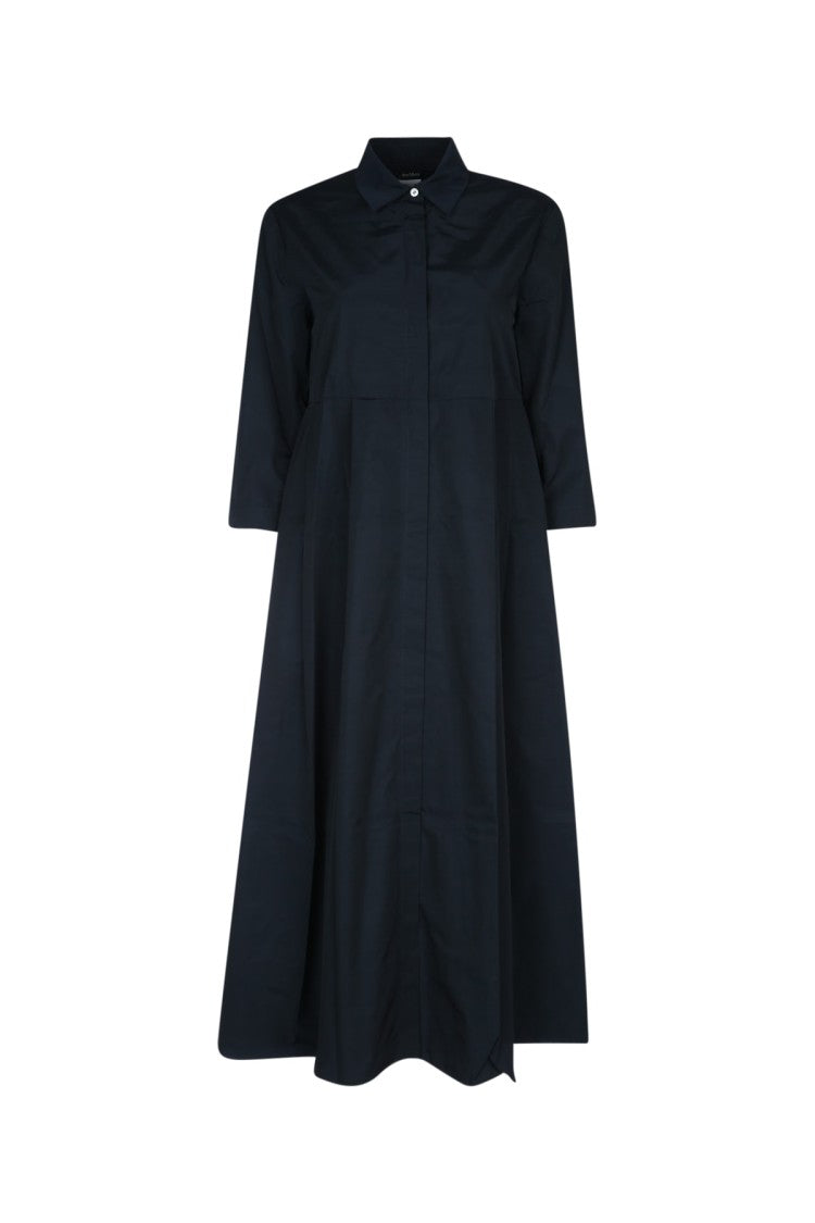 Max Mara Classic Black Shirt Maxi Dress