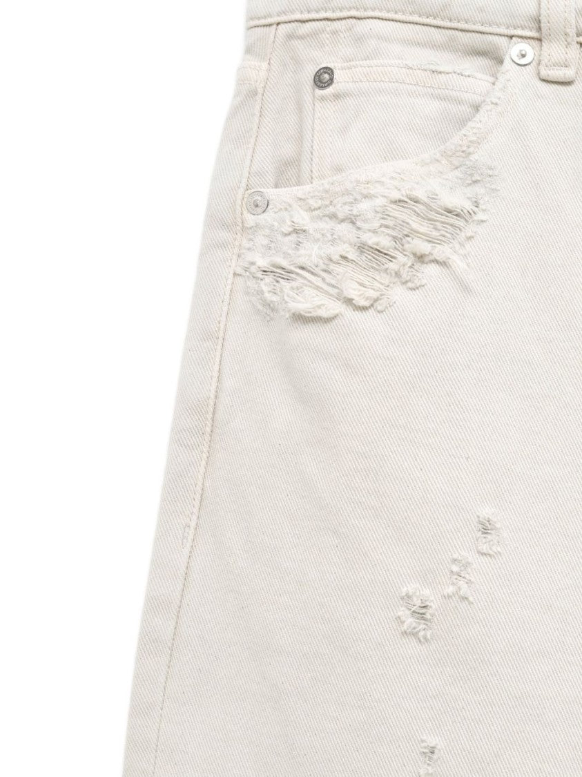 Our Legacy White Relaxed Distressed Denim Jeans