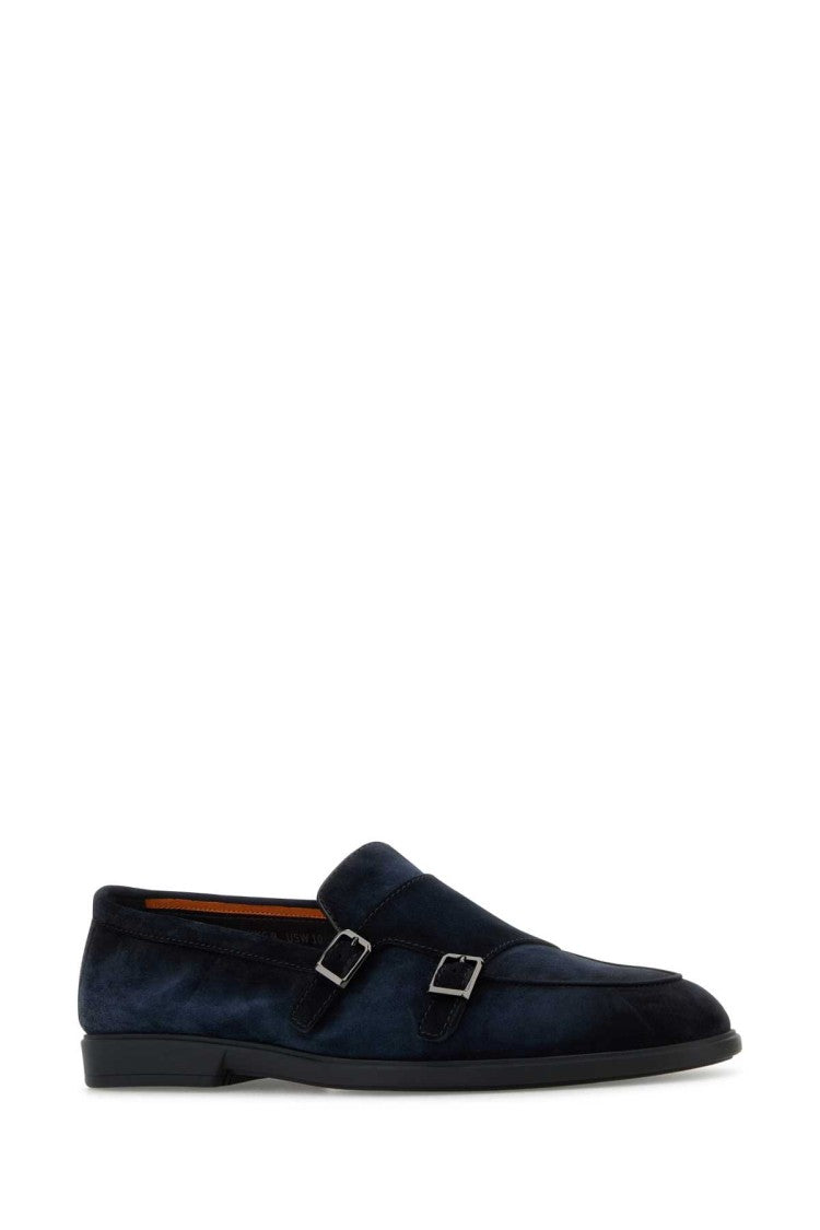 Santoni Midnight Blue Suede Pura Loafers