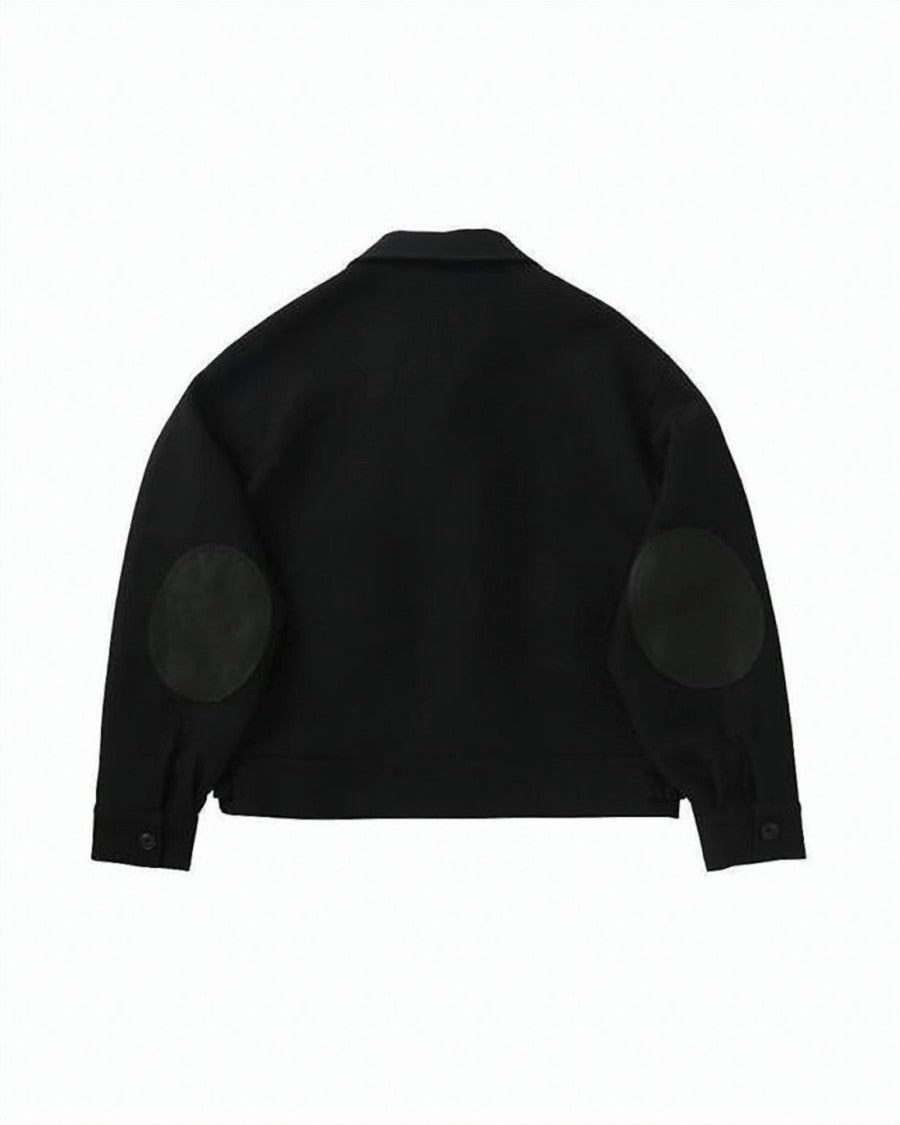 Visvim Black Wool Linen Elbow Patch Jacket