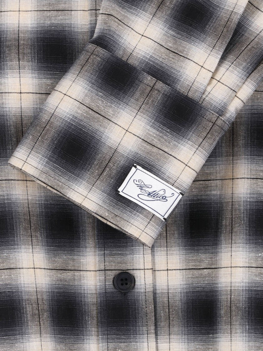 The Attico Classic Plaid Shirt With Asymmetrical Hem