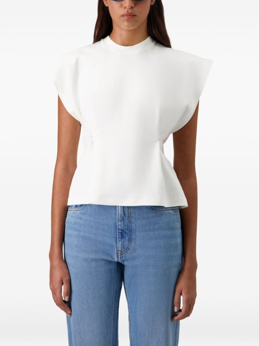 Coperni Structured White T-Shirt With Adjustable Fit And Cinched Details