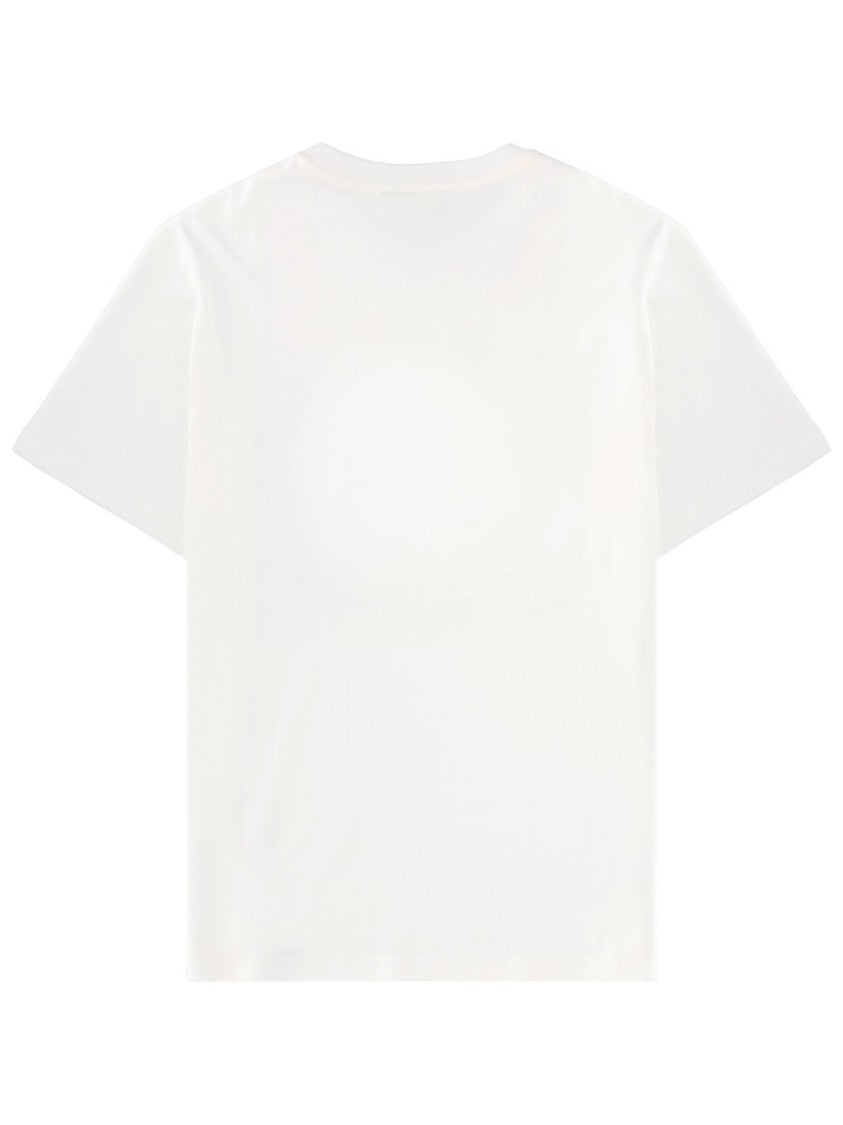 Stella Mccartney White Circular Fine Dots Logo Cotton T-Shirt