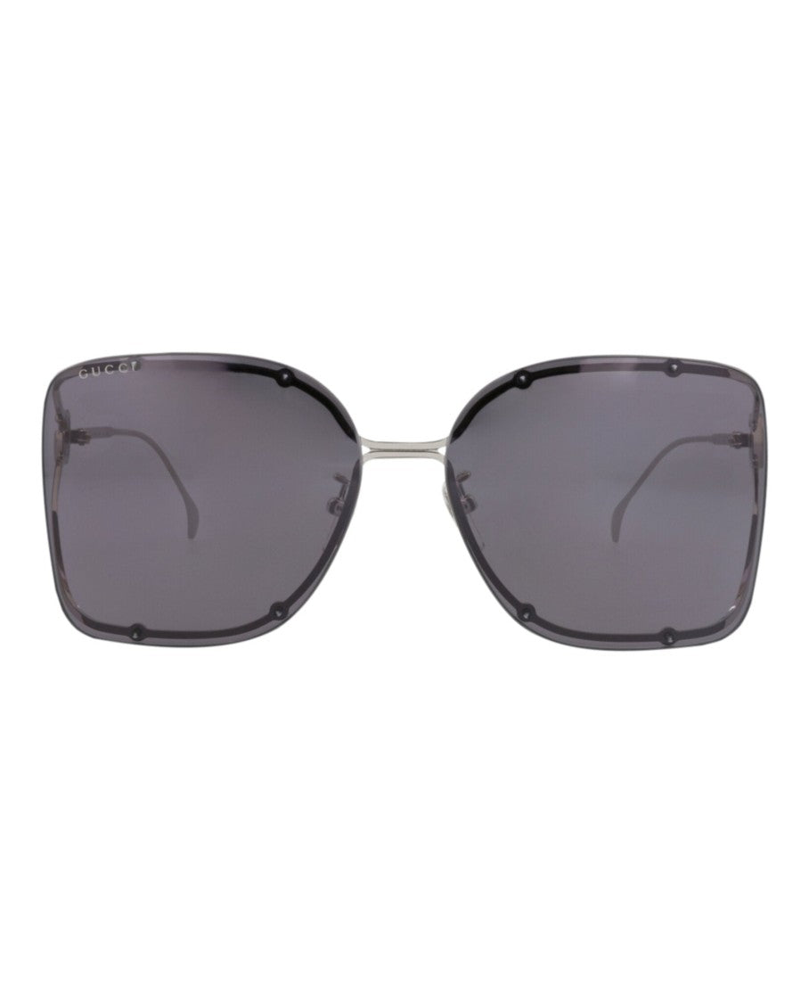 Gucci Square-Frame Metal Sunglasses