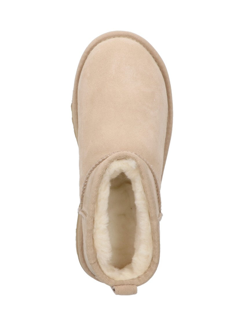 Ugg Classic Ultra Mini Suede Platform Boots With Shearling Lining