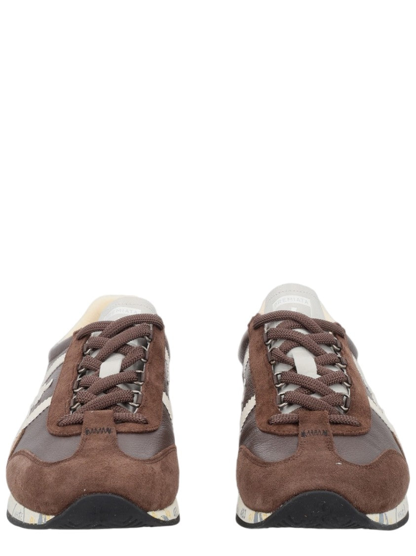 Premiata Brown Sporty Suede Leather Sneakers