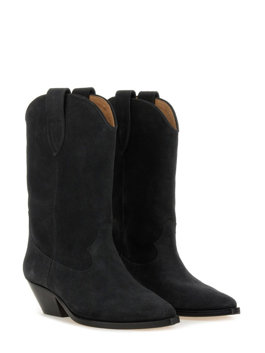 Isabel Marant Duerto Pointed-Toe Calf Suede Mid-Calf Boots