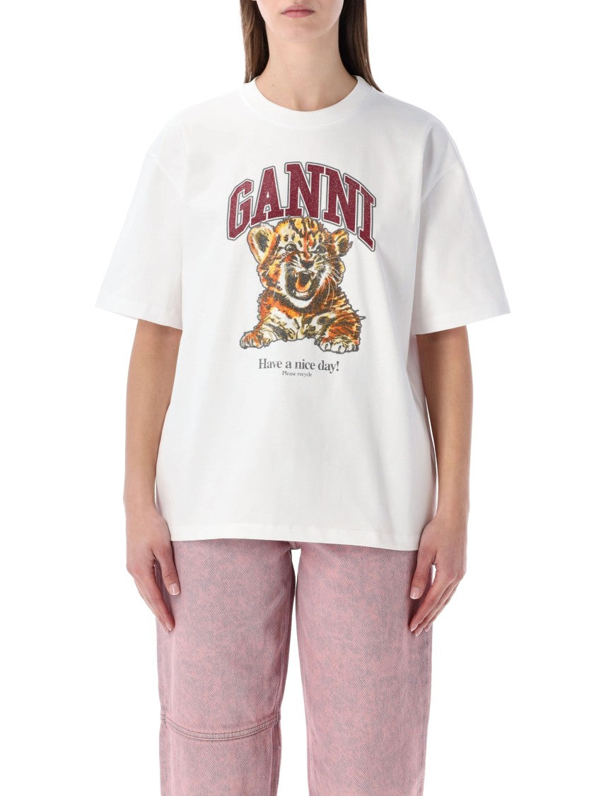 Ganni Beaded Tiger T-Shirt