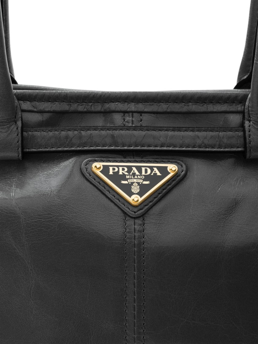 Prada Black Bonnie Smooth Leather Medium Shoulder Bag