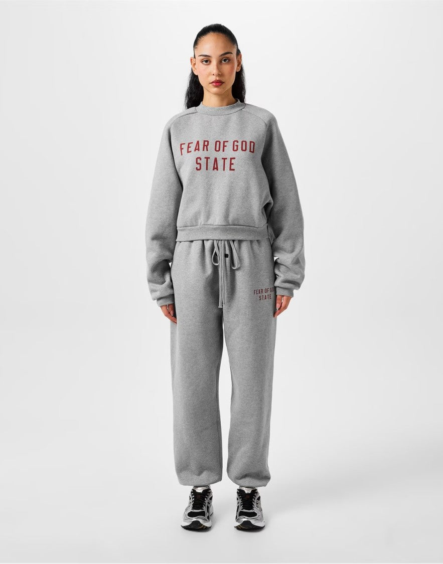 Fear Of God Essentials Logo Fleece Cropped Sweatshirt
