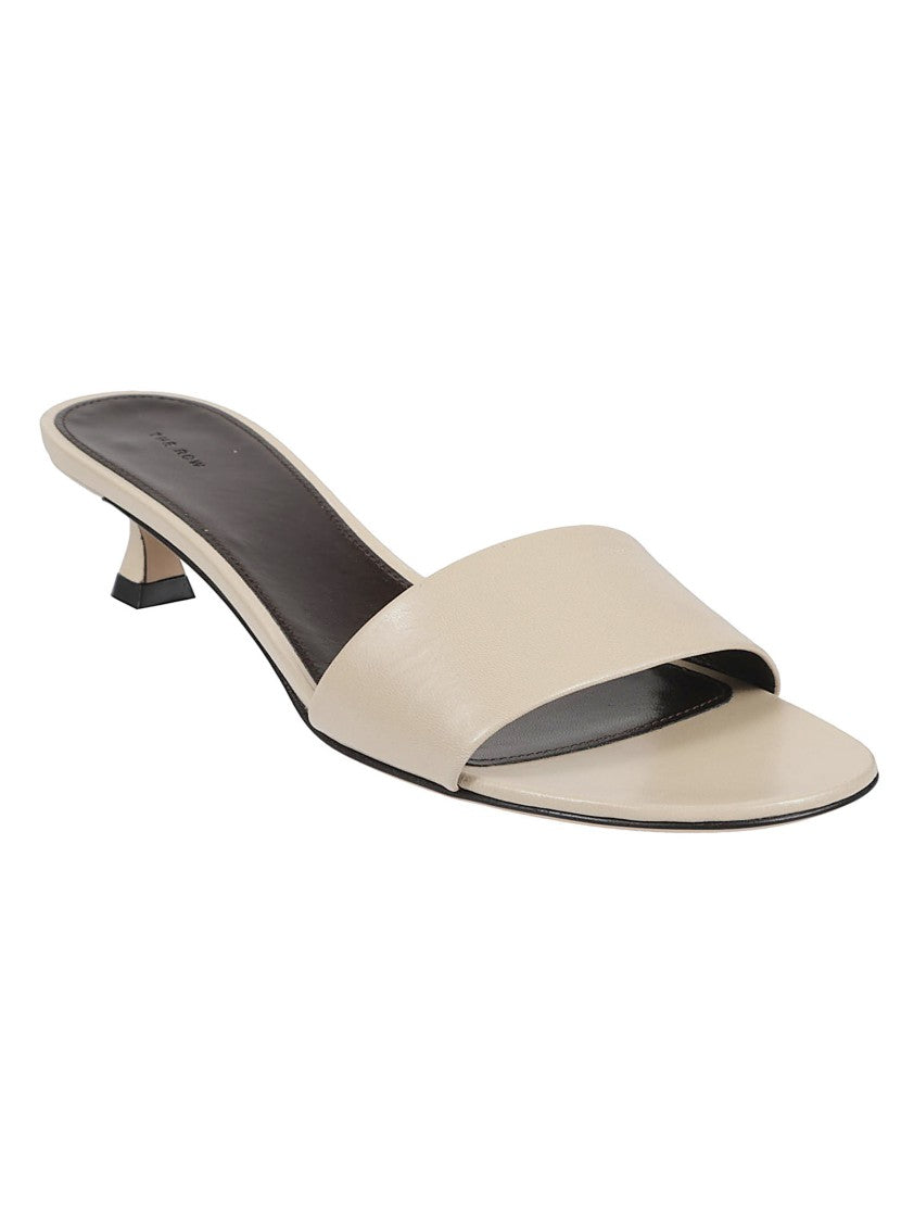 The Row Neutral Combo Slide Low Kitten Heel Sandals