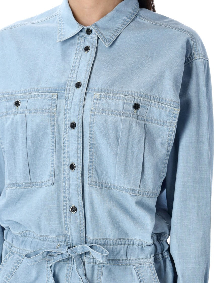 Isabel Marant Étoile Relaxed Cotton Chambray Valena Jumpsuit