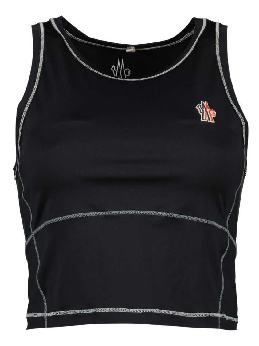 Moncler Grenoble Contrast-Stitched Stretch Nylon Crop Top