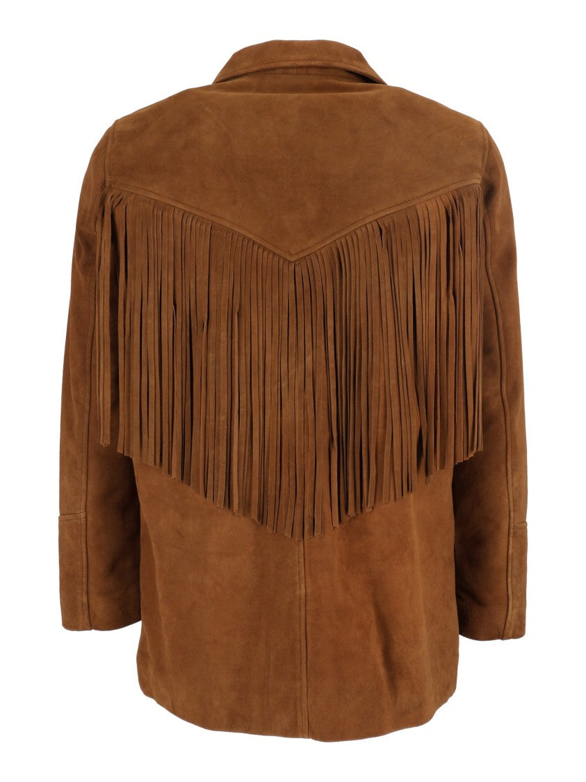 Schott Nyc Brown Fringe Suede Leather Jacket