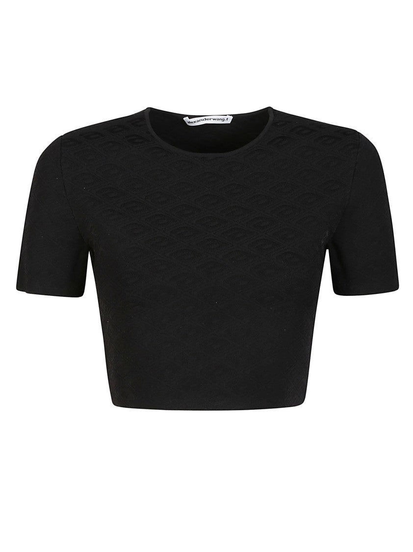 T By Alexander Wang Skewed Logo Polyamide Blend T-Shirt