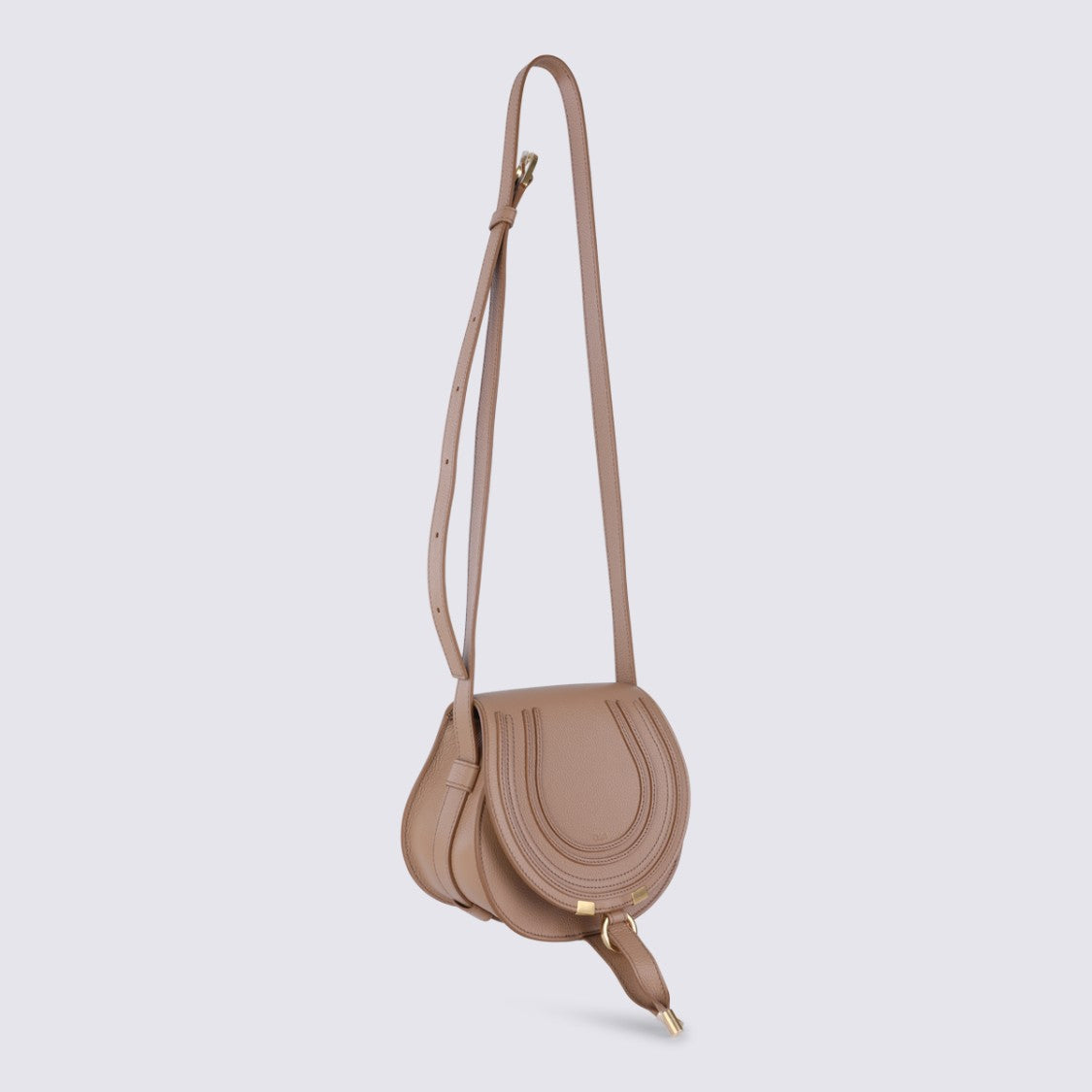 Chloé Structured Saddle Bag With Curved Flap And Gold-Tone Accents